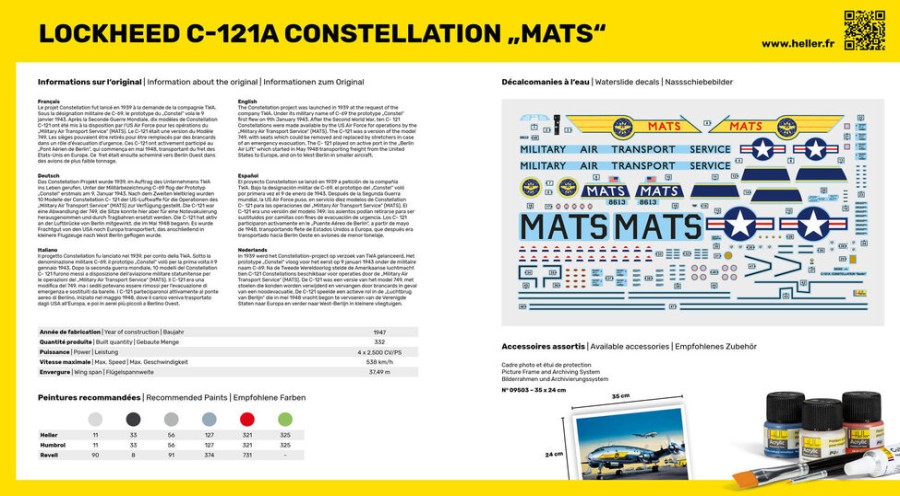 Aviation Heller | Kit De Demarrage C-121A Constellation "Mats" (56382)