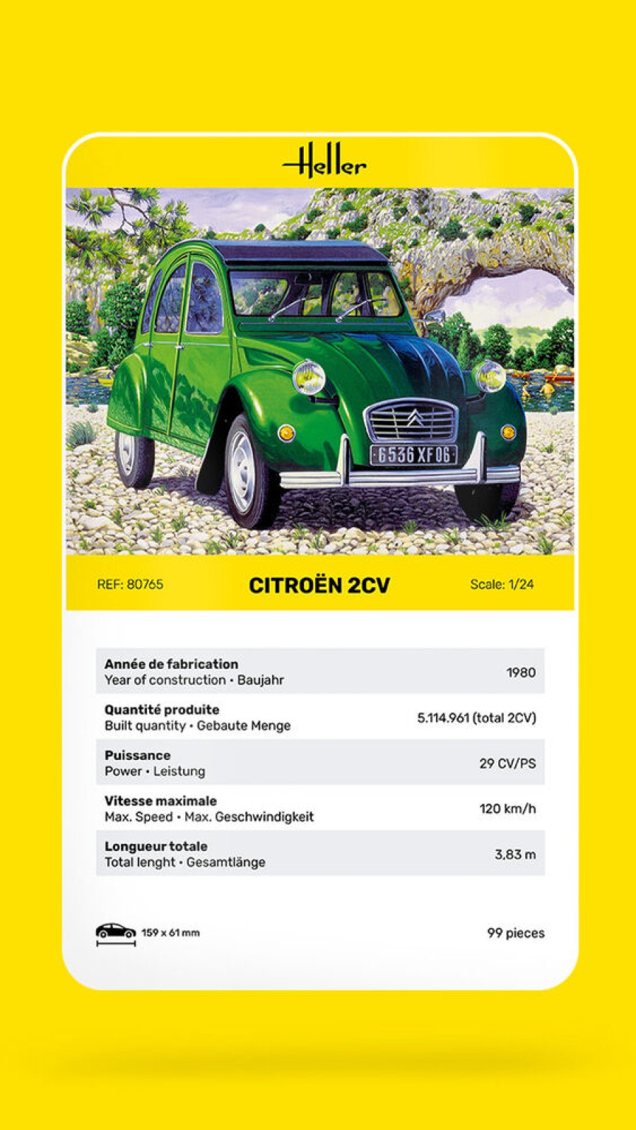 Vehicules Heller | Citroen 2 Cv (80765)