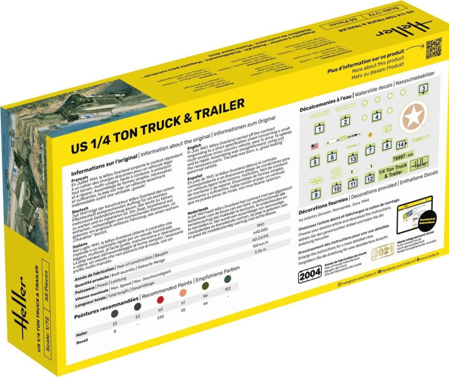 Vehicules Heller | Camion Et Remorque Americains De 1/4 Tonne (79997)