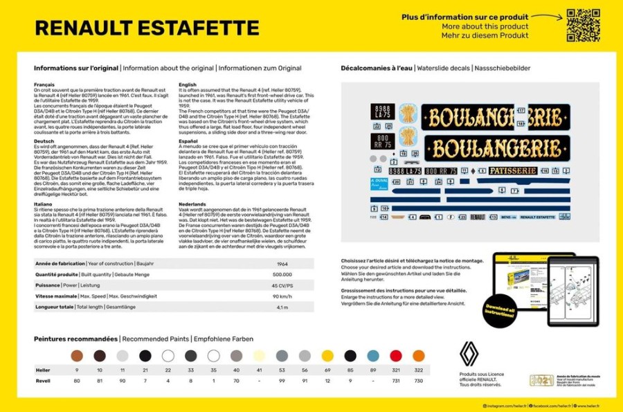 Vehicules Heller | Renault Estafette Moule Neuf (80743)