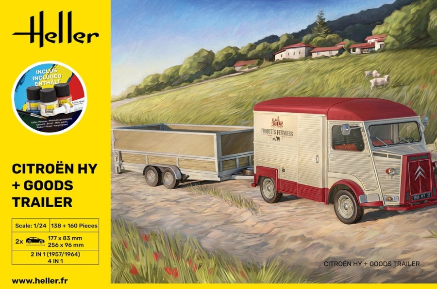 Vehicules Heller | Kit De Demarrage Citroen Hy + Remorque De Marchandises (52331)