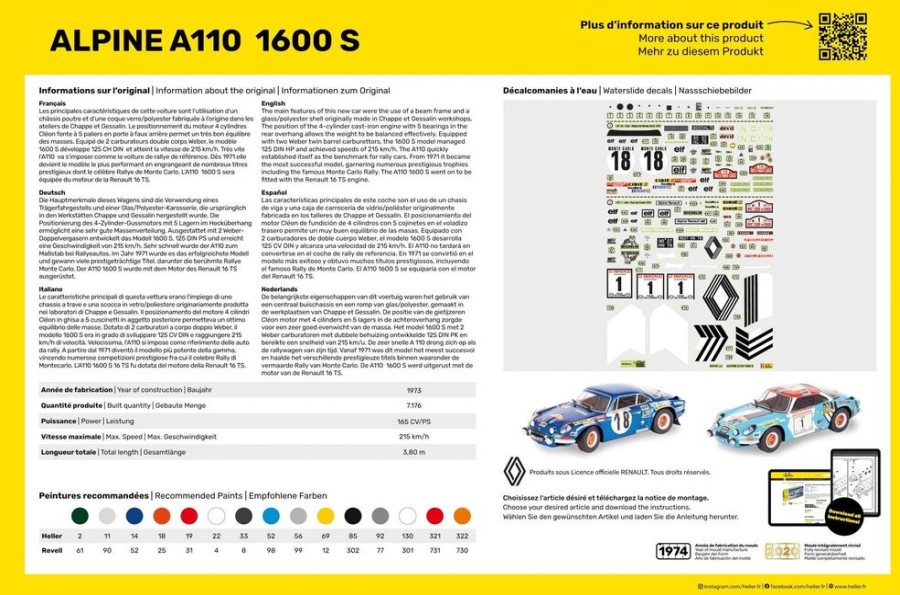 Vehicules Heller | Alpine A110 (1600) (80745)