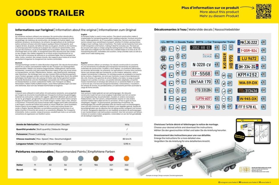 Vehicules Heller | Remorque De Marchandises (80778)