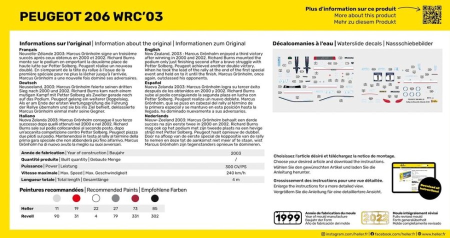 Vehicules Heller | Kit De Demarrage Peugeot 206 Wrc'03 (56113)