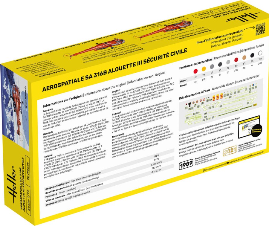 Aviation Heller | Kit De Demarrage Alouette Iii Securite Civile (56289)