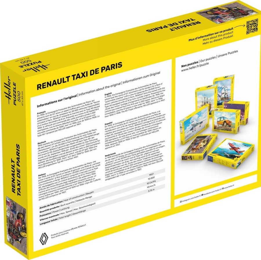 Vehicules Heller | Puzzle Renault Taxi De Paris 500 Pieces (20705)